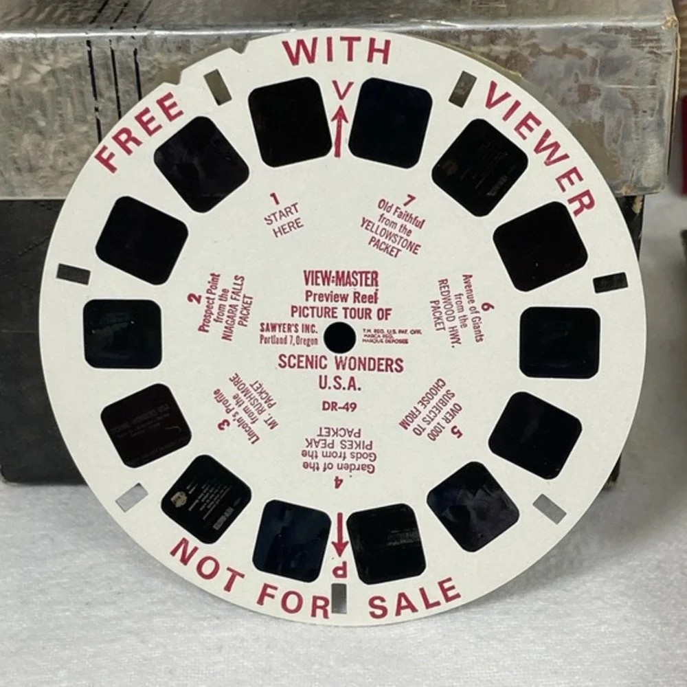 Vintage 1947 Sawyers Model B Round Black Bakelite View Master in‎ Box with Reels
